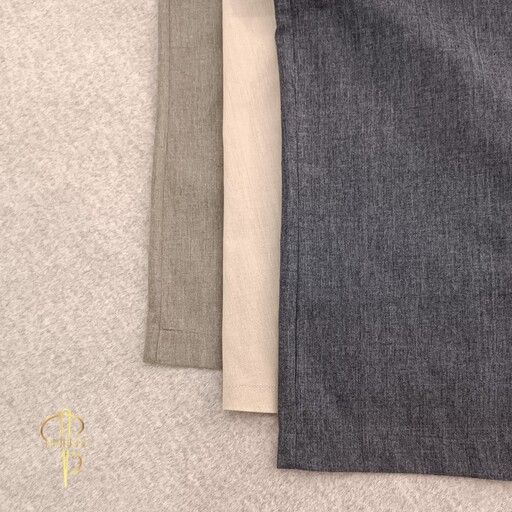 کت شلوار لینن ملانژ مانتو شلوار لایه کوبی شده در سه رنگ دارای سایزبندی برند امبراز 