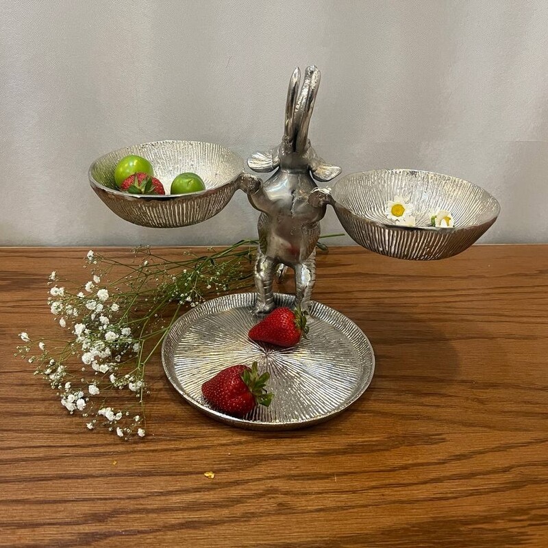 اردو خوری مدل فیل مختص برای چیدمان شکلات و شیرینی بر روی میز پذیرایی در دو رنگ طلایی و نقره ای (  با پس کرایه)