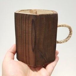 جاقاشقی چوبی مدل لیوان دسته طنابی رنگ قهوه ای(خرید مستقیم از تولیدکننده)