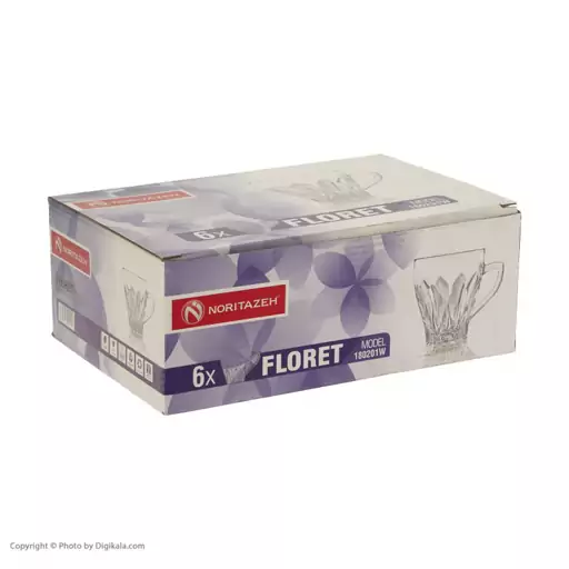 استکان نوری تازه مدل Floret 180201W بسته 6 عددی