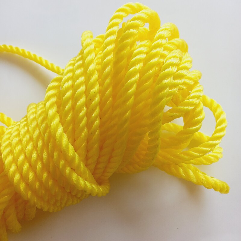 طناب پلاستیکی زرد ضخیم  10 میلیمتر قیمت برحسب هر متر