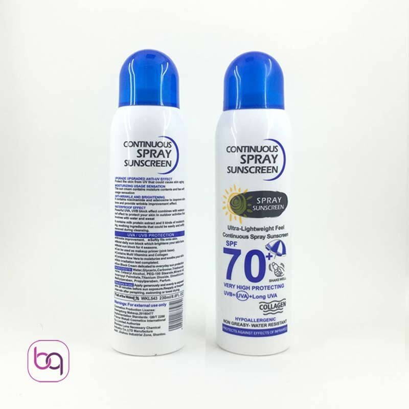 اسپری ضد آفتاب وکالی spf 90 بدون رنگ  روشن کننده و ضد لک 