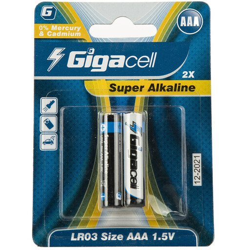 باتری نیم قلمی گیگاسل مدل Super Alkaline - بسته 2 عددی
