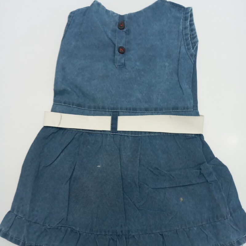 پیراهن سارافون دخترانه لی کاغذی تک رنگ آبی مناسب برای  1تا 2سال