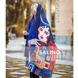 شال نخی  با طرح  چهره، برند salino