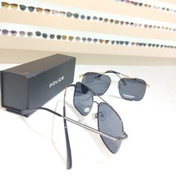 عینک افتابی POLICE  فلزی در دو رنگ فریم  طلایی و مشکی UV400 پلاریزه HD اب گریز  دید فول HD 