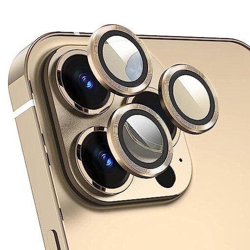 محافظ لنز دوربین رینگی موبایل اپل Iphone 11 Pro - 11 Pro Max - 12 Pro رنگ طلایی