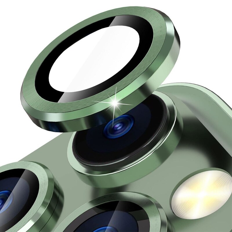 محافظ لنز دوربین رینگی مناسب برای گوشی موبایل اپل Iphone 12 Pro Max رنگ سبز تیره