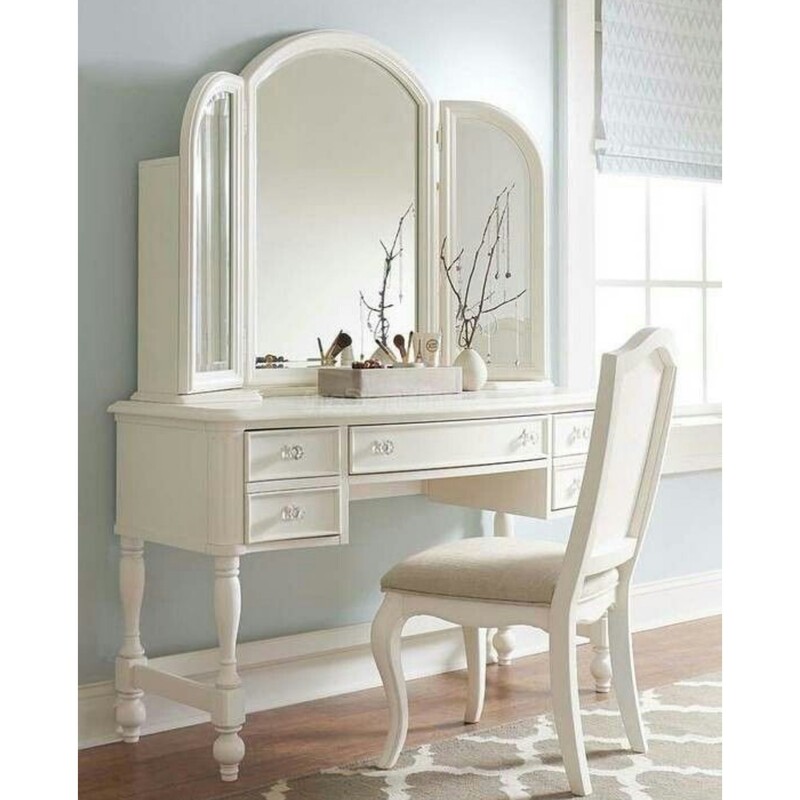 میز آرایش همراه آینه پروانه ای بدون صندلی با قابلیت تغییر رنگ و ابعاد (ارسال به سراسر کشور به صورت پس کرایه (