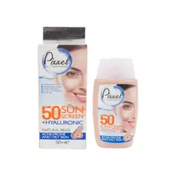 ضدآفتاب پیکسل مناسب پوست چرب و جوش دار و مختلط رنگی بژ طبیعی SPF50 Pixxle حجم 50 میل