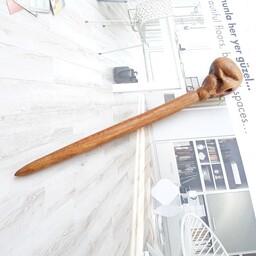 سیخ مو پین مو چاپستیک چوبی طرح سر اسکلت کامل کار حجم  چوب گردودستساز چوبکده بید سفید