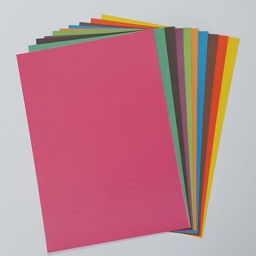 کاغذ رنگی یک رو رنگی گلاسه بسته 10 رنگ