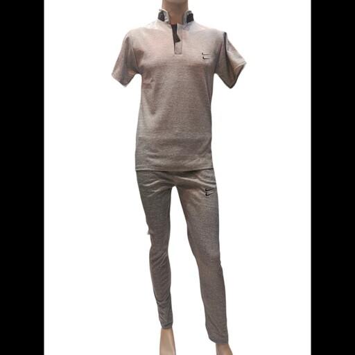 ست تیشرت تی شرت و شلوار مردانه سایزبندی L XL XXL پارچه ملانژ 4 رنگ  ارسال رایگان