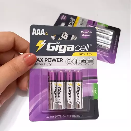 باتری چهارتایی نیم قلمی Gigacell Max Power Heavy Duty R03 1.5V AAA

