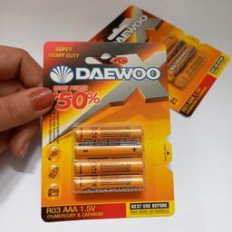 باتری نیم قلمی DAEWOO مدل Super Heavy Duty یک کارتی 4 عددی

