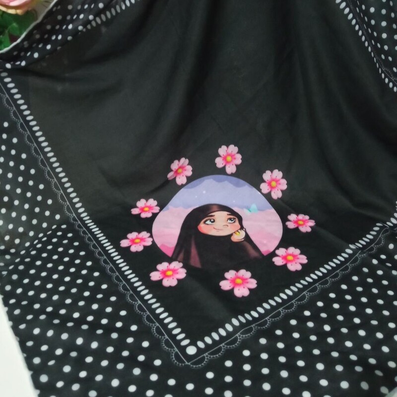 روسری طرح حجاب دخترانه قواره 90 ارسال رایگان 