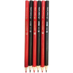 ست مداد مشکی و قرمز فابر کاستل مدل1111 بسته 6 عددی