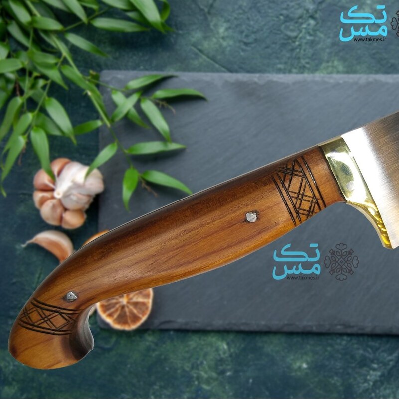 چاقوی سفارشی آشپزخانه سلاخی مدل قمی استاد وفا با تیغه فولادی 026
