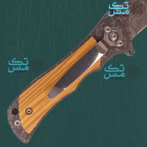 چاقوی برونینگ تیغه طرح داماس (دمشقی) damascus knife