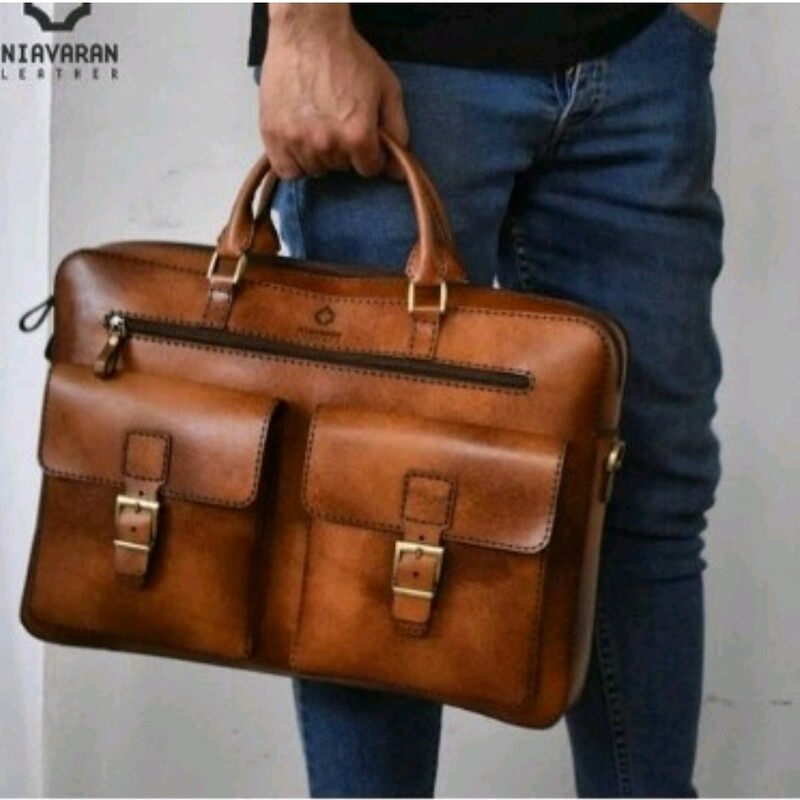 کیف دیپلمات چرمی دستدوز دوخته شده با چرم طبیعی (شتری،گاوی)قابل اجرا در رنگ و چرم دلخواه