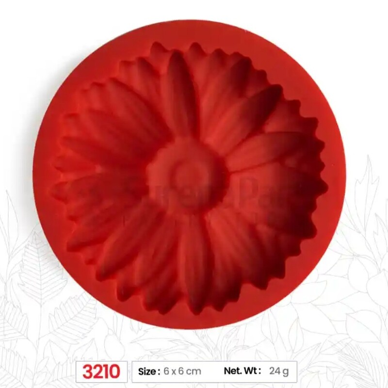 مولد سیلیکونی طرح گل داوودی کوچک برند سورنا پارت رنگ قرمز قطر 6 سانت 
