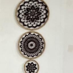 دیوارکوب های زینتی رنگ قهوه ای تیره در سه سایز مختلف 