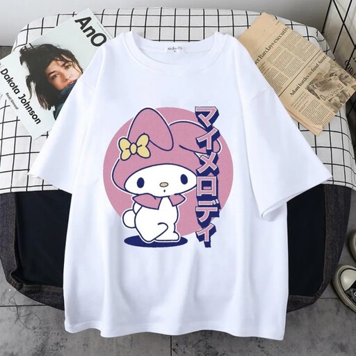 تیشرت سفید کیوت پینترستی طرح ملودی از سانریو (Melody) (Sanrio) دخترانه فانتزی