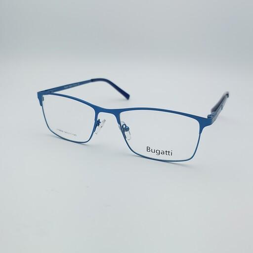 فریم عینک طبی مردانه فلزی بوگاتی رنگ آبی درجه یک ارسال رایگان