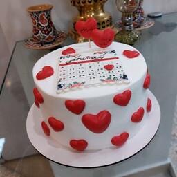 مینی کیک عاشقانه کیک قلبی کیک تقویم دار