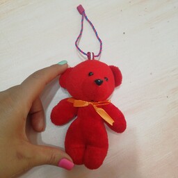 عروسک خرس قرمز آویزی نرم و لطیف هدیه ولنتاین خفن کیوت 