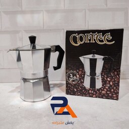 قهوه جوش موکاپات 3کاپ اسپرسوساز روگازی  جنس الومینیوم دسته نسوز 