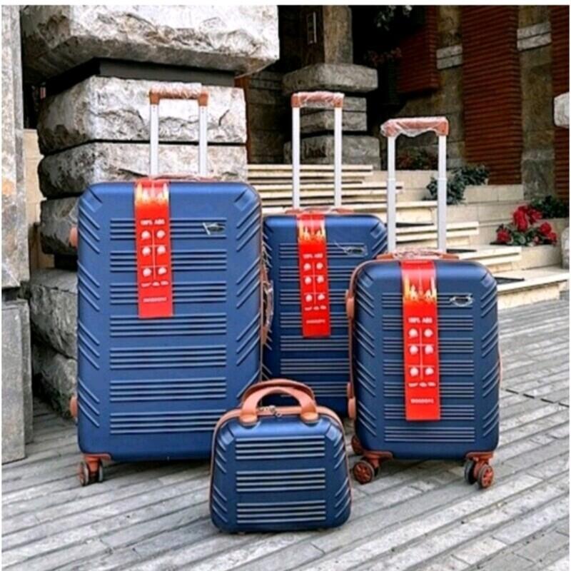 چمدان مسافرتی چهار تیکه صددرصد ABSبا رنگبندی  چهار چرخ با دسته تراولی
