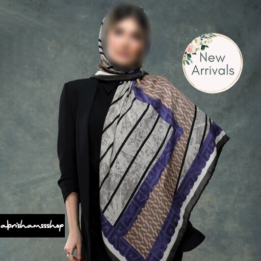 روسری نخی تابستانه   قواره 120 سانت  حاشیه دستدوز در 3 رنگ مختلف