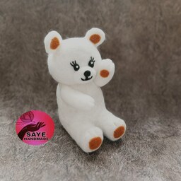 عروسک خرس سفید کچه ای