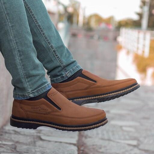 کفش رسمی مردانه مدل سورن کشی رنگ عسلی