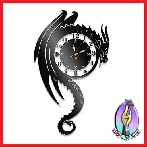 ساعت دیواری mdf طرح اژدها ، زیبا و مناسب برای دکوراسیون و هدیه .