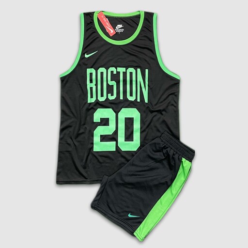 ست بسکتبالی بوستون رنگ مشکی (جنس سوزنی)