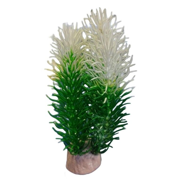 تزئینات و دکوری آکواریوم گیاه مصنوعی شویدی سبز سفید