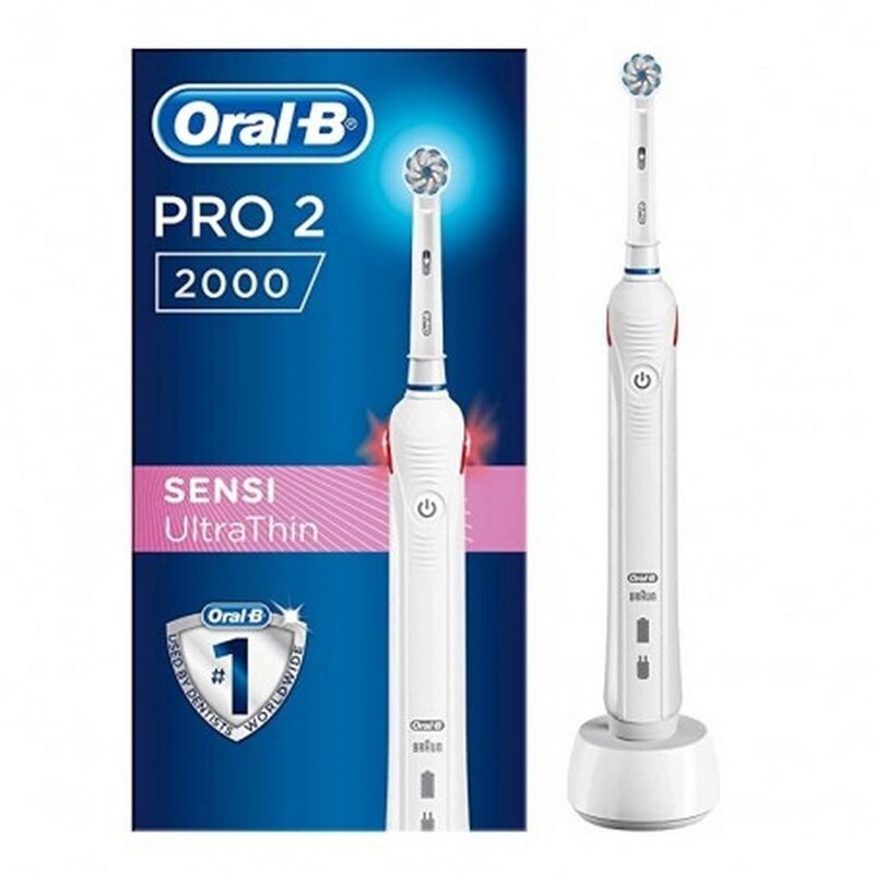 مسواک برقی اورال بی Oral-B مدل Pro 2 با یدک Sensi Ultra Thin