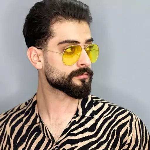 عینک آفتابی اورجینال مردانه دید در شب برند rayban زرد