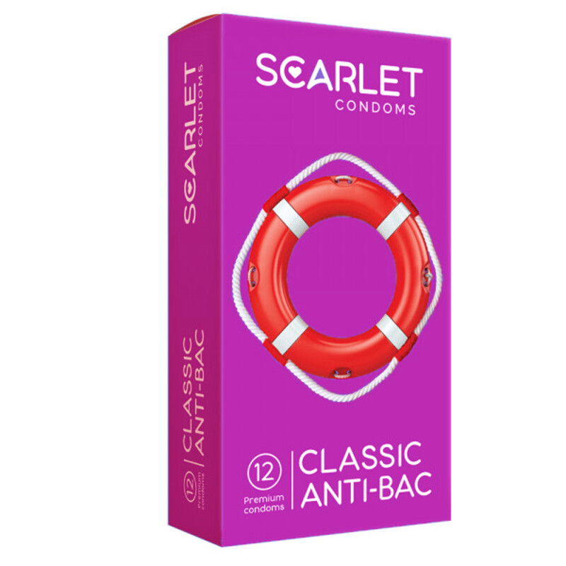 کاندوم اسکارلت مدل CLASSIC ANTI BAC بسته 12 عددی
