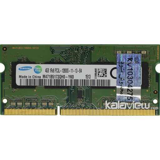 رم لپ تاپ سامسونگ 4GB مدل DDR3L باس 1600MHZ-12800 چین CN M471B5173QH0-YK0 1513 تایمینگ CL11