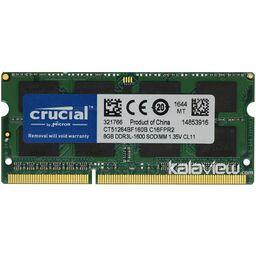 رم لپ تاپ کروشیال 8GB مدل DDR3L باس 1600MHZ-12800 چین CT51264BF160B.C16FPR2 تایمینگ CL11