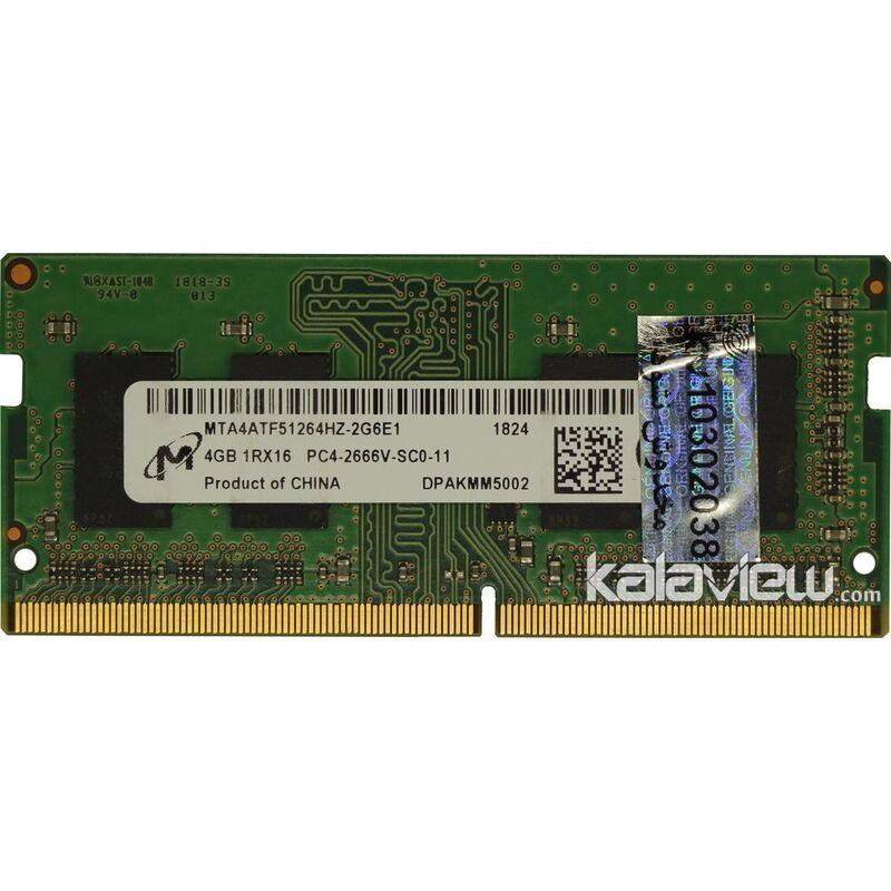 رم لپ تاپ میکرون 4GB مدل DDR4 باس 2666MHZ-21300 چین MTA4ATF51264HZ-2G6E1 تایمینگ CL19