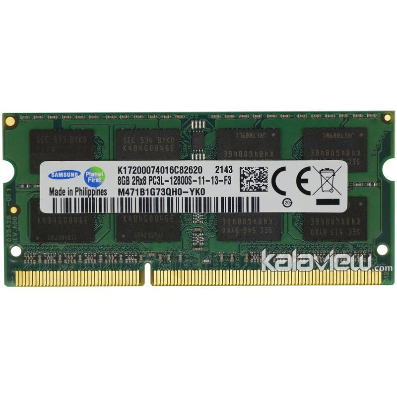 رم لپ تاپ سامسونگ 8GB مدل DDR3L باس 1600MHZ-12800 فیلیپین PH M471B1G73QH0-YK0 تایمینگ CL11