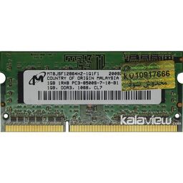رم لپ تاپ میکرون 1GB مدل DDR3 باس 1066MHZ-8500 مالزی MT8JSF12864HZ-1G1F1 تایمینگ CL7
