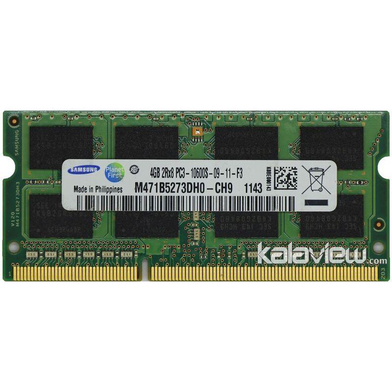 رم لپ تاپ سامسونگ 4GB مدل DDR3 باس 1333MHZ-10600MB-S فیلیپین PH M471B5273DH0-CH9 1143 تایمینگ CL9