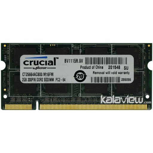 رم لپ تاپ کروشیال 2GB مدل DDR2 باس 800MHZ-6400 چین CT25664AC800.M16FM تایمینگ CL6