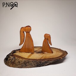 مجسمه ی چوبی دختر و مادر  دست ساز مناسب برای هدیه روز مادر و کادو تولد و هدیه 