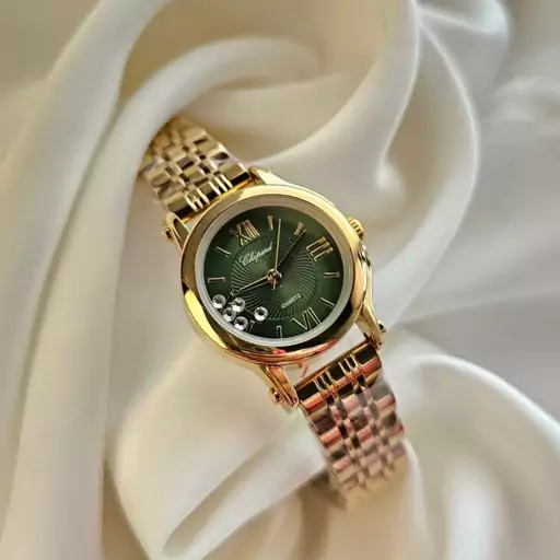 ساعت مچی زنانه لاکچری بند استیل نگین شناور شوپارد Chopard ارسال رایگان